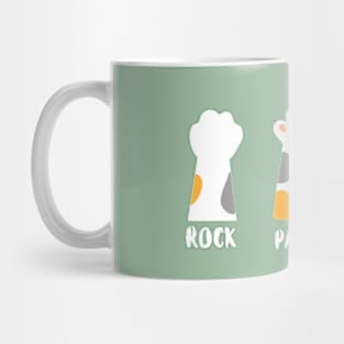 Rock Paper Scissors Hand Game Cute Paw Funny Cat Mug